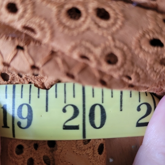 NWT Madewell Eyelet Lace Double Tie Peasant Blouse ochre tan size small - Picture 12 of 15